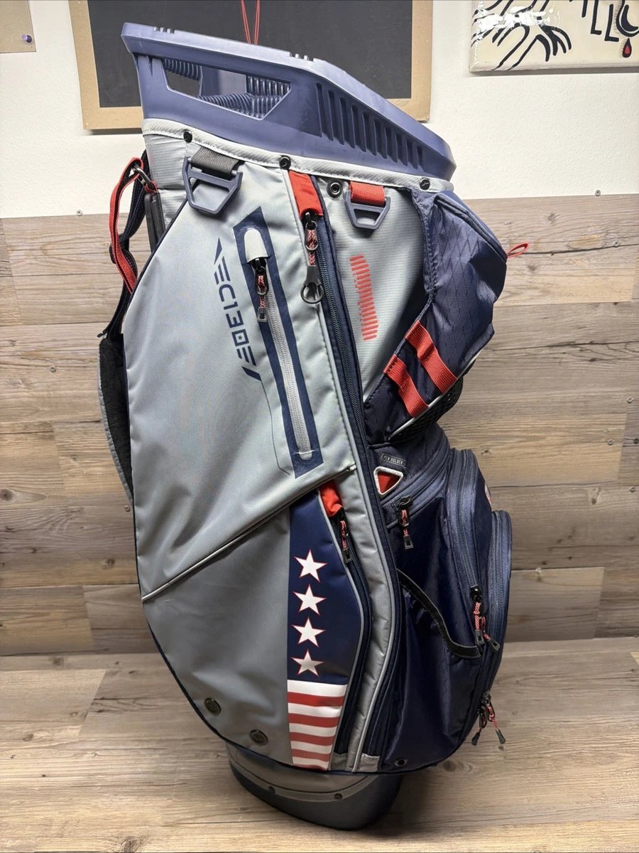 Sun Mountain Golf Cart Bag C130 5-Way USA Flag Red White Blue with Rain Cover! - Image 2