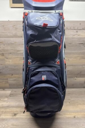 Sun Mountain Golf Cart Bag C130 5-Way USA Flag Red White Blue with Rain Cover!