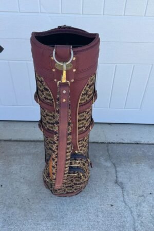 Vintage Titlelist Golf Cart Bag W/Head Covers+Rain Cover Tapestry Pattern *NICE*