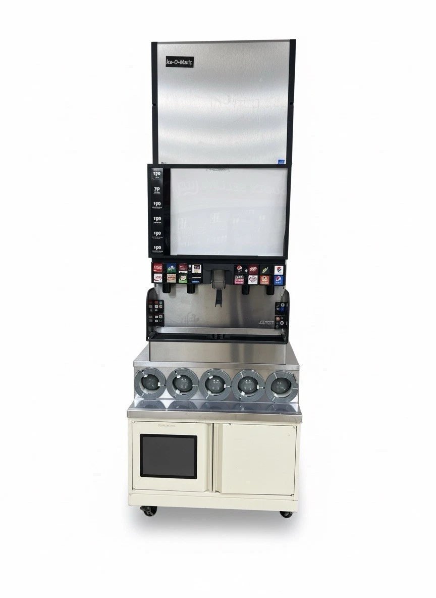 Lancer Soda Fountain & Ice-O-Matic Ice Maker Combo used.