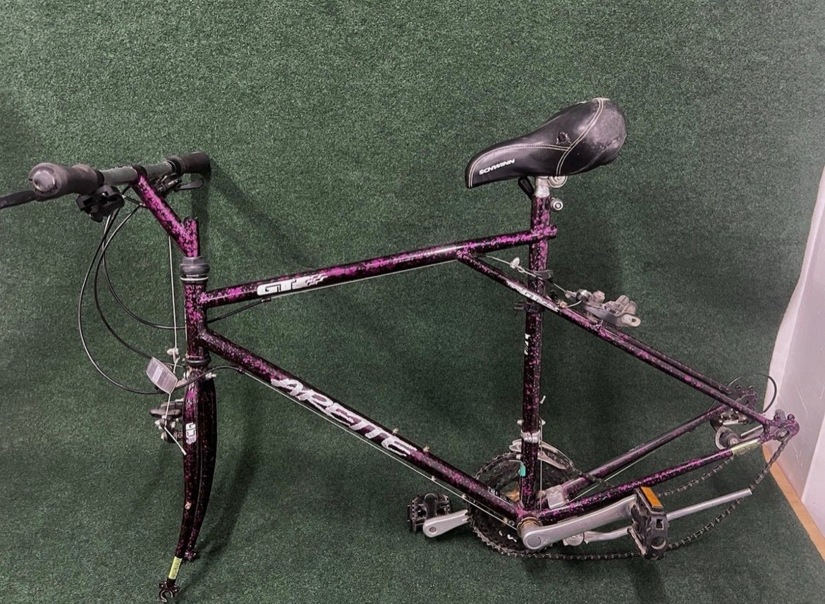 1991 GT Arette Hybrid MTB Bike Frame 20" Large Hardtail Chromoly Steel purple