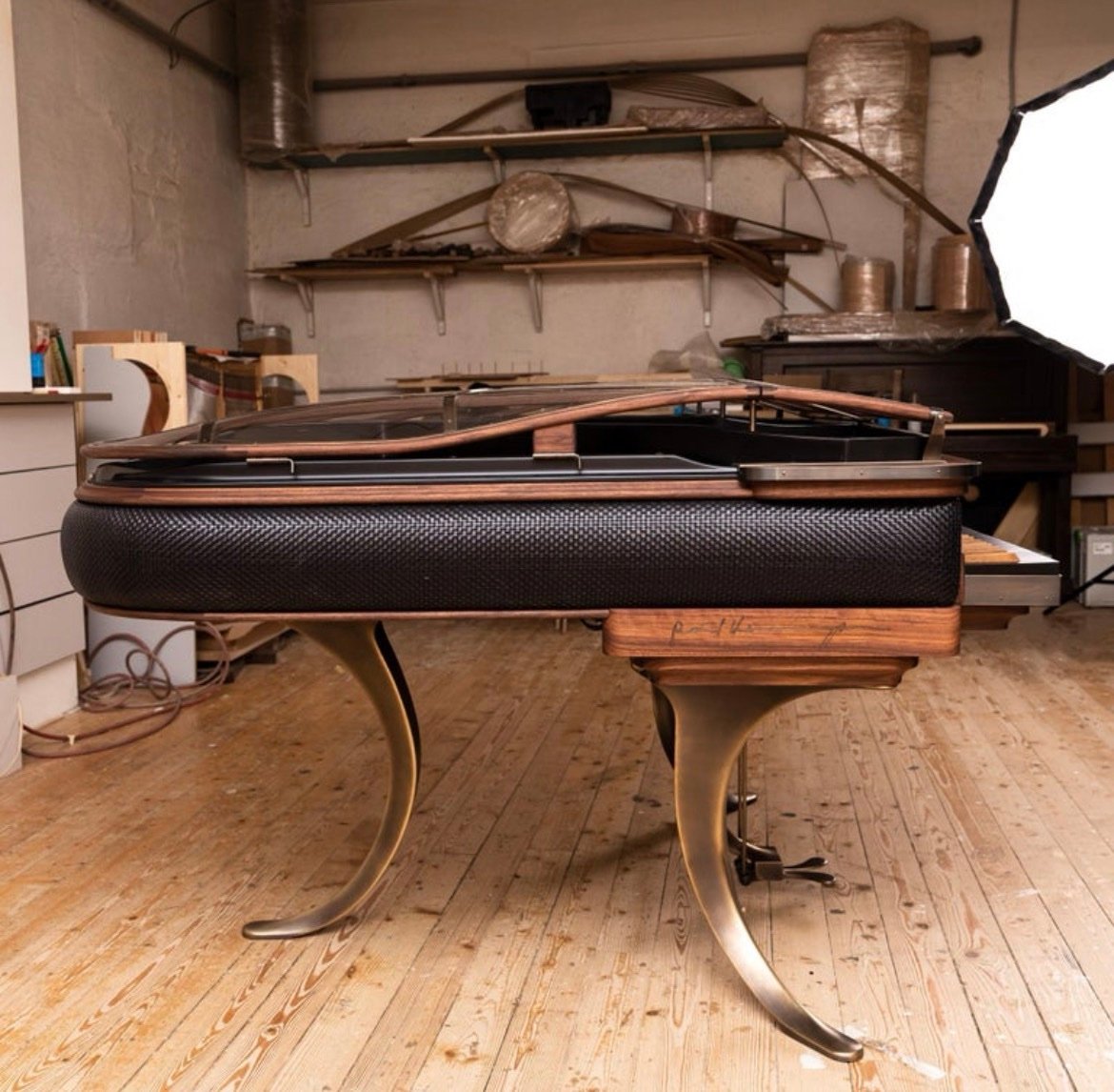 ❗A Keith Jarrett Solo Concert Grand❗Ph Grand Piano PH159 Legacy, Black Woven Leather, Oxidized Brass, Walnut Wood - Image 3