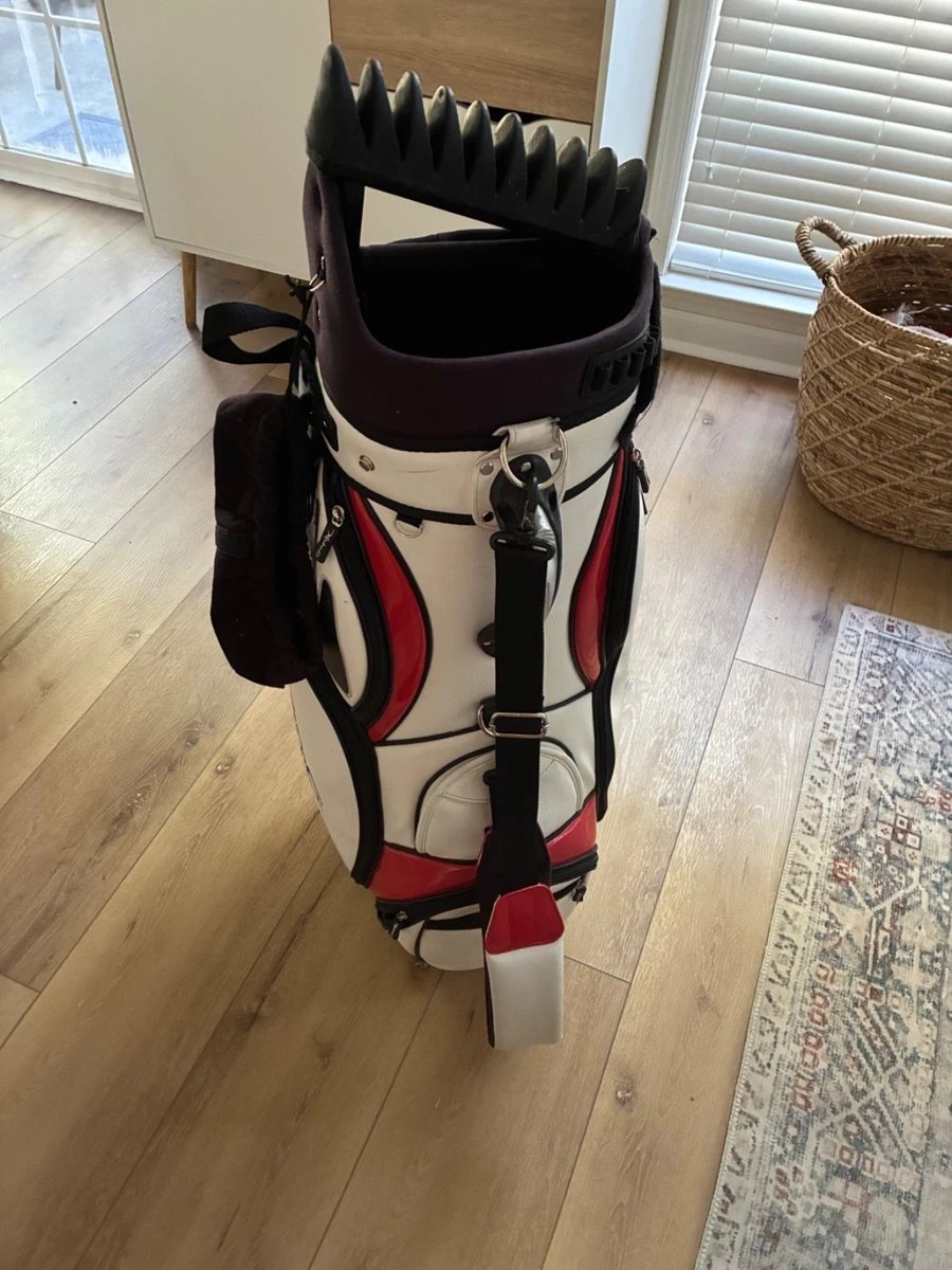 Rare - Kahma C5 Staff Leather bag - RH - Black/White/Red - Great for Push Carts - Image 5