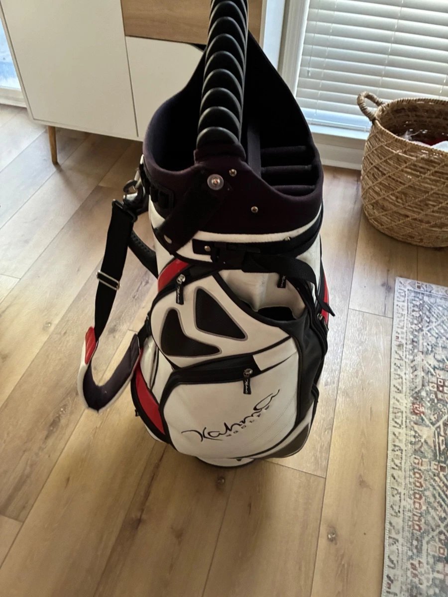 Rare - Kahma C5 Staff Leather bag - RH - Black/White/Red - Great for Push Carts