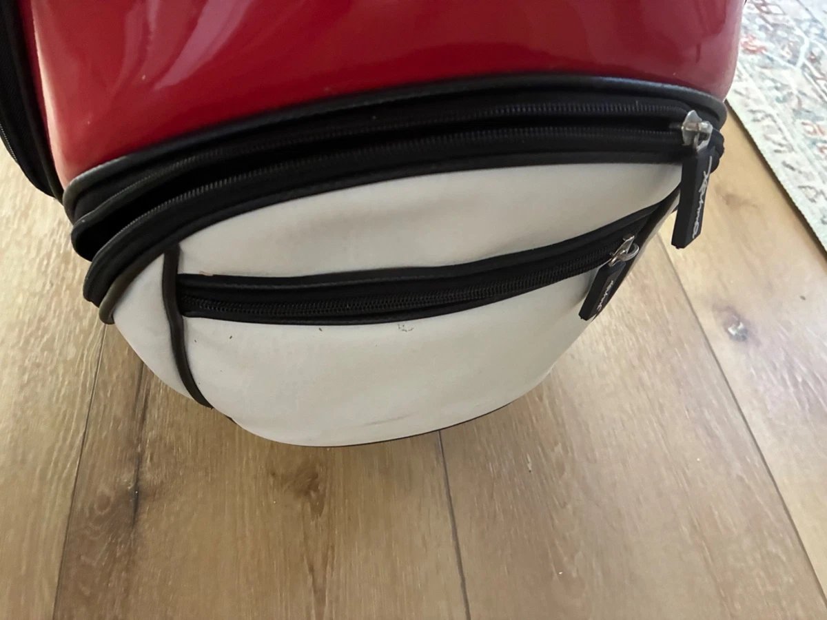 Rare - Kahma C5 Staff Leather bag - RH - Black/White/Red - Great for Push Carts - Image 4