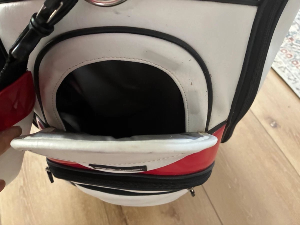 Rare - Kahma C5 Staff Leather bag - RH - Black/White/Red - Great for Push Carts - Image 9