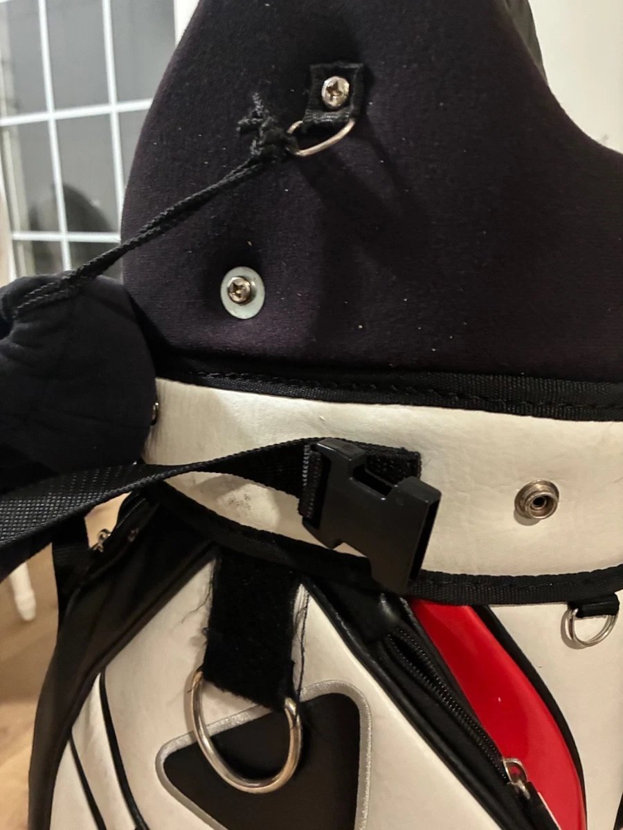 Rare - Kahma C5 Staff Leather bag - RH - Black/White/Red - Great for Push Carts - Image 7