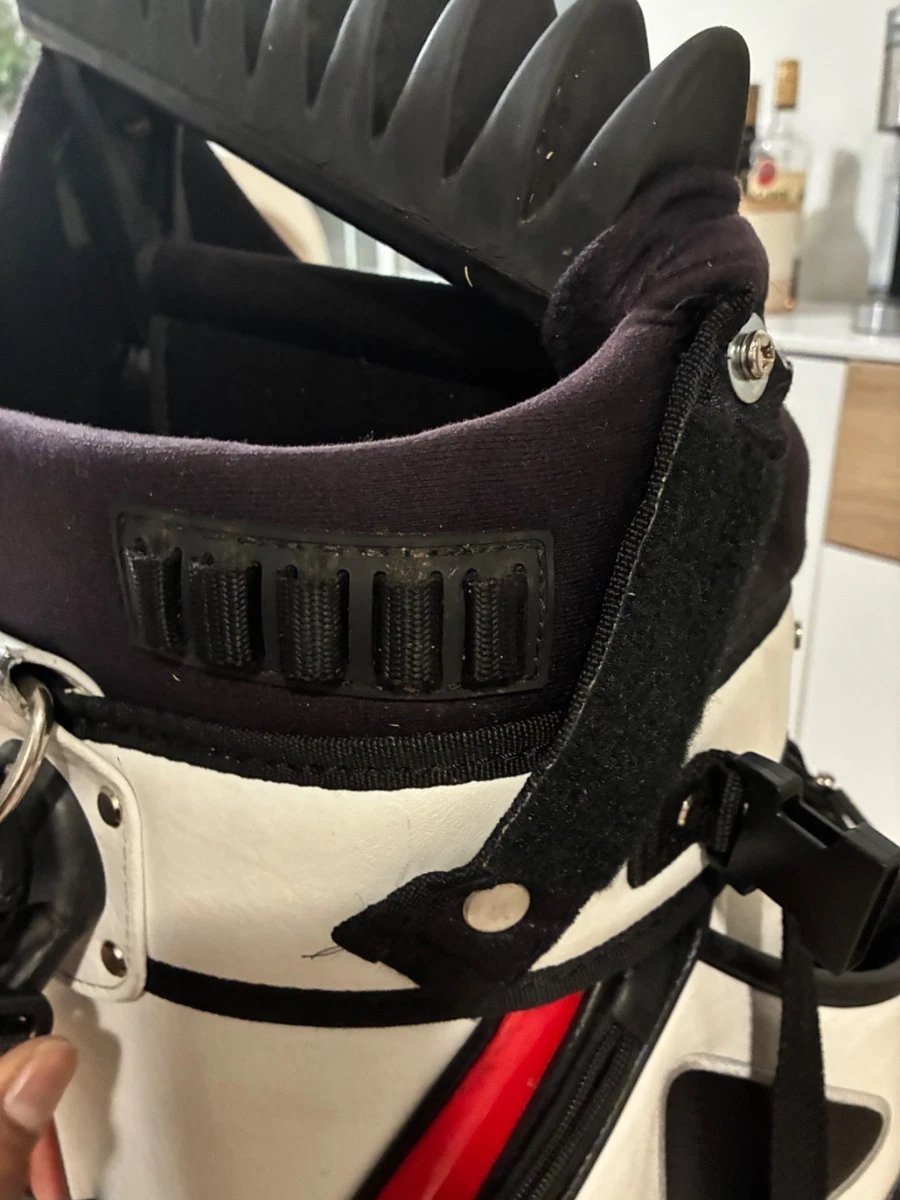 Rare - Kahma C5 Staff Leather bag - RH - Black/White/Red - Great for Push Carts - Image 13