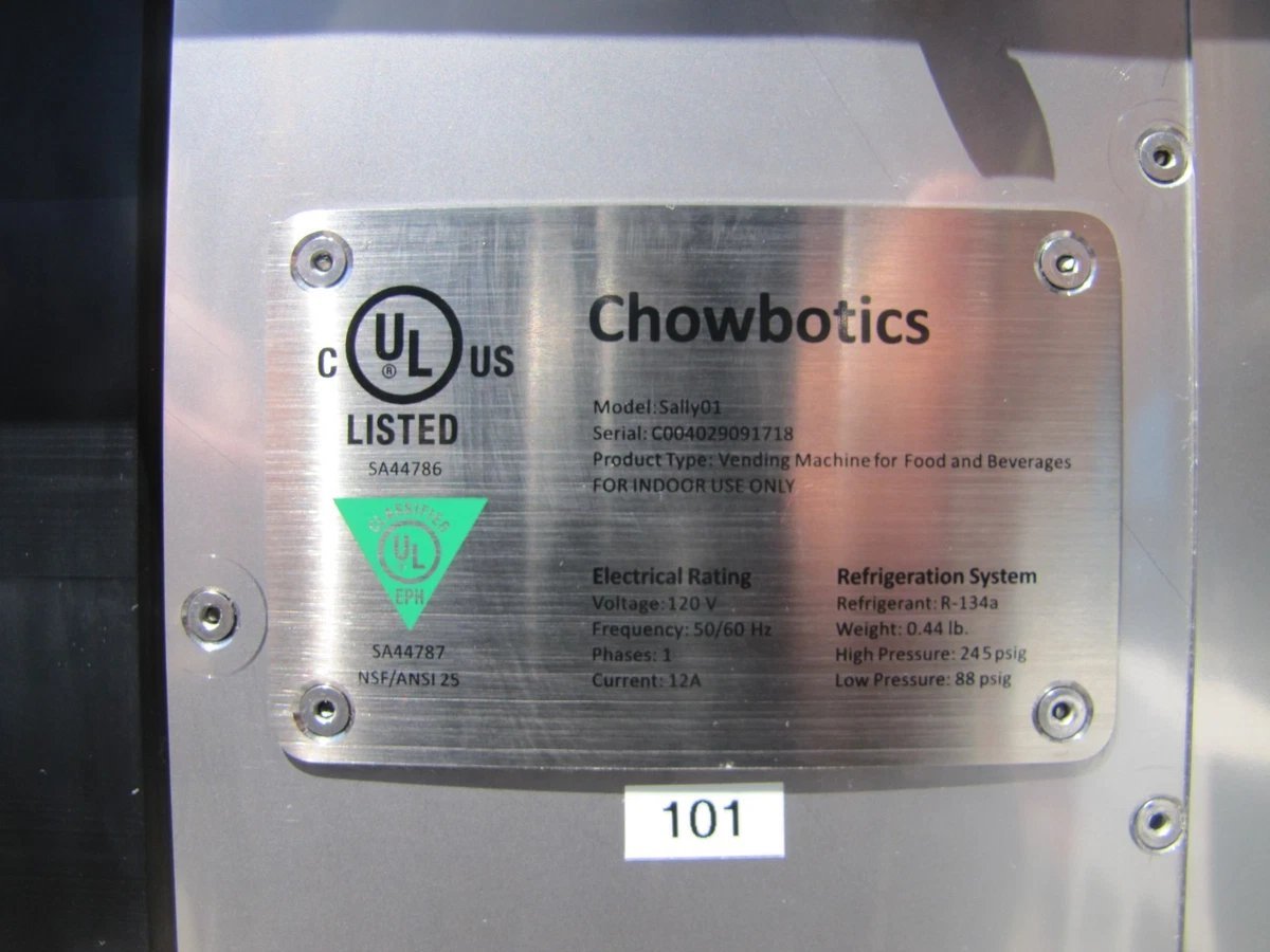 Chowbotics Sally01 Fresh Meal Salad Food Refrigerated Vending Machine AS IS 120V - Image 13
